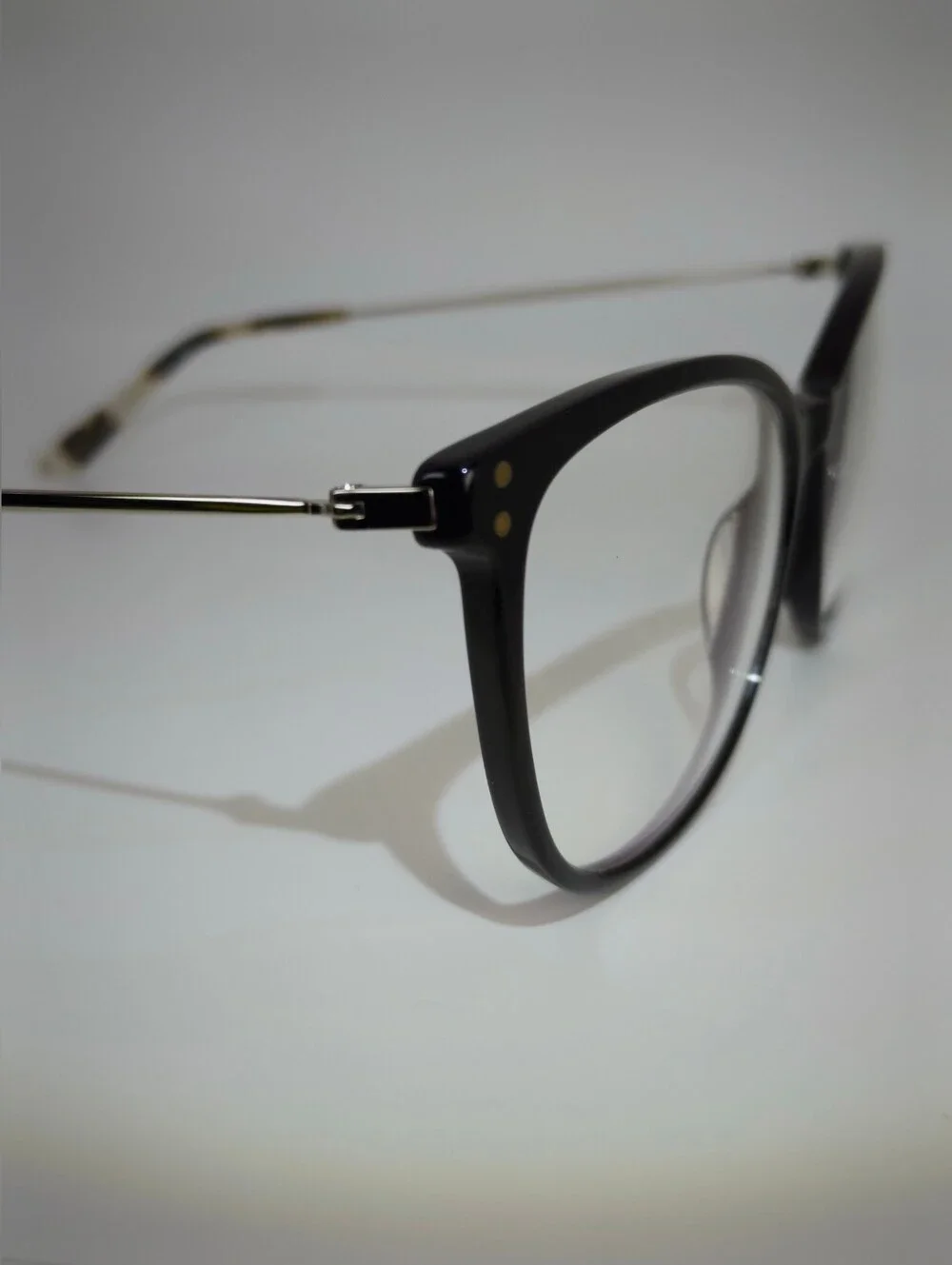Nebulous. Black Cat-Eye Women's Glasses. Gloss Black Chrome.